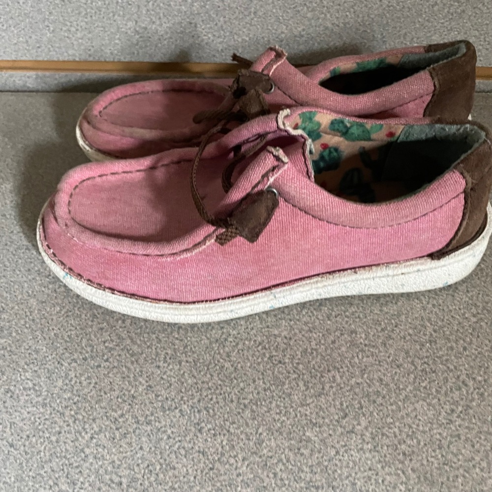 Justin Style JL163 Pink Canvas Casual Loafers Womens Size 7M